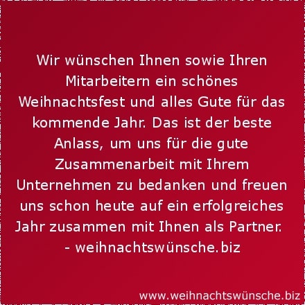 Wir wünschen Ihnen sowie Ihren Mitarbeitern ein schönes Weihnachtsfest und alles Gute für das kommende Jahr. Das ist der beste Anlass, um uns für die gute Zusammenarbeit mit Ihrem Unternehmen zu bedanken und freuen uns schon heute auf ein erfolgreiches Jahr zusammen mit Ihnen als Partner.